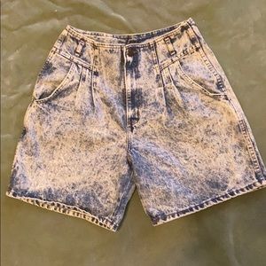 Vintage Acid Wash High Waist Shorts